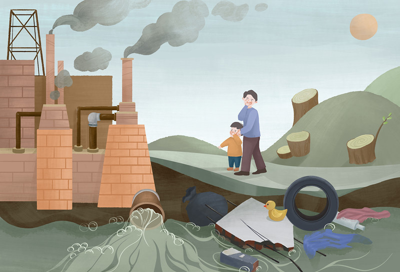 (圖:垃圾污染河道水資源)